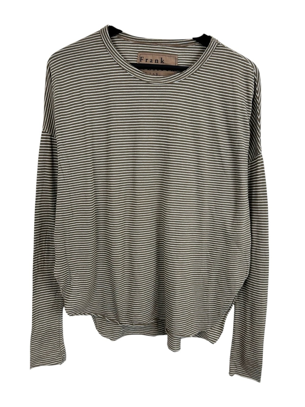 Frank & Eileen Tee Lab Long Sleeve Striped Shirt Size X-Small Beige / Cream